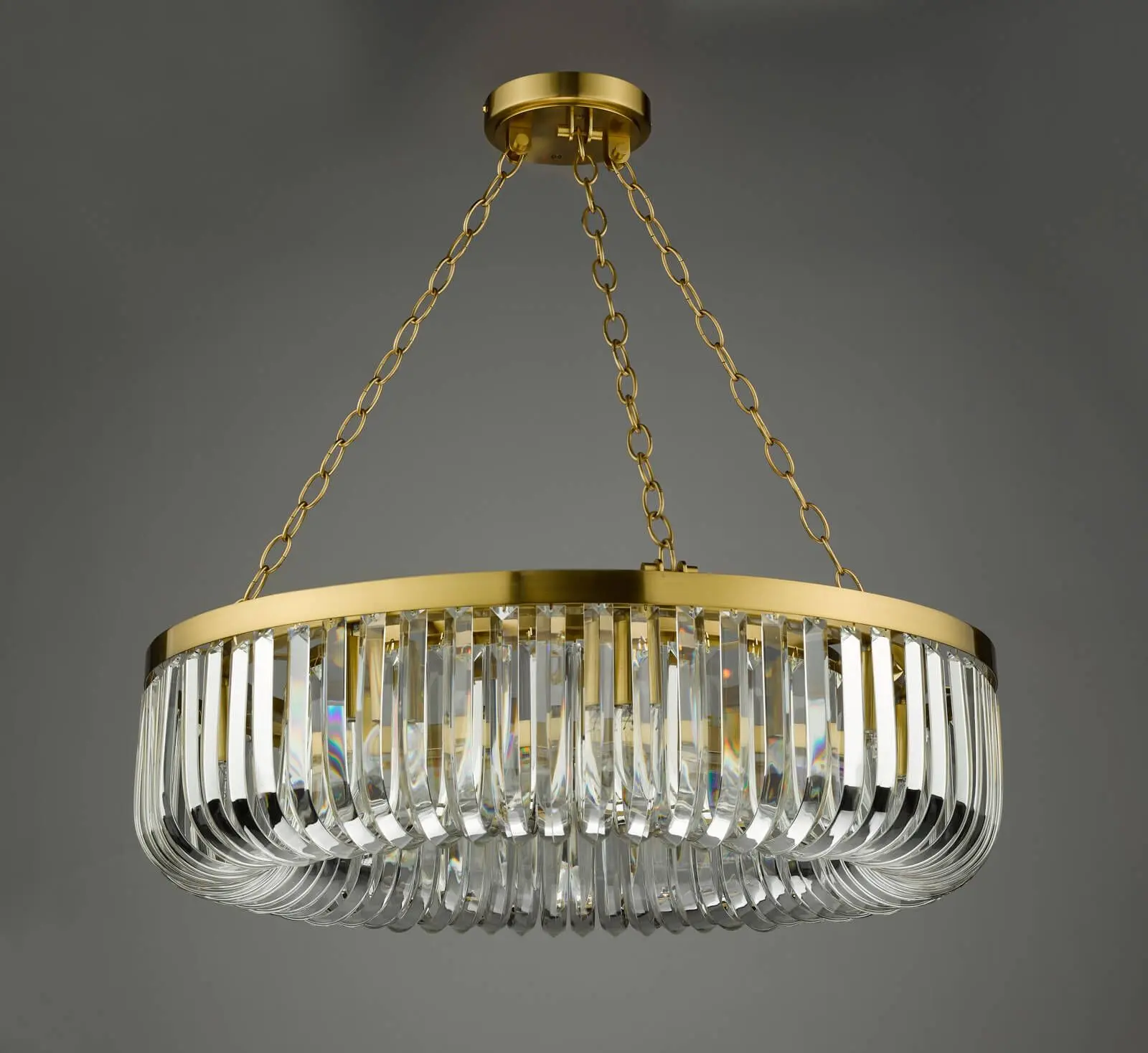 Sigourney 8 Light Satin & Gold Crystal Chandelier